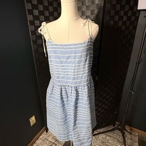 GAP Blue & White Striped Sun Dress Tie Straps